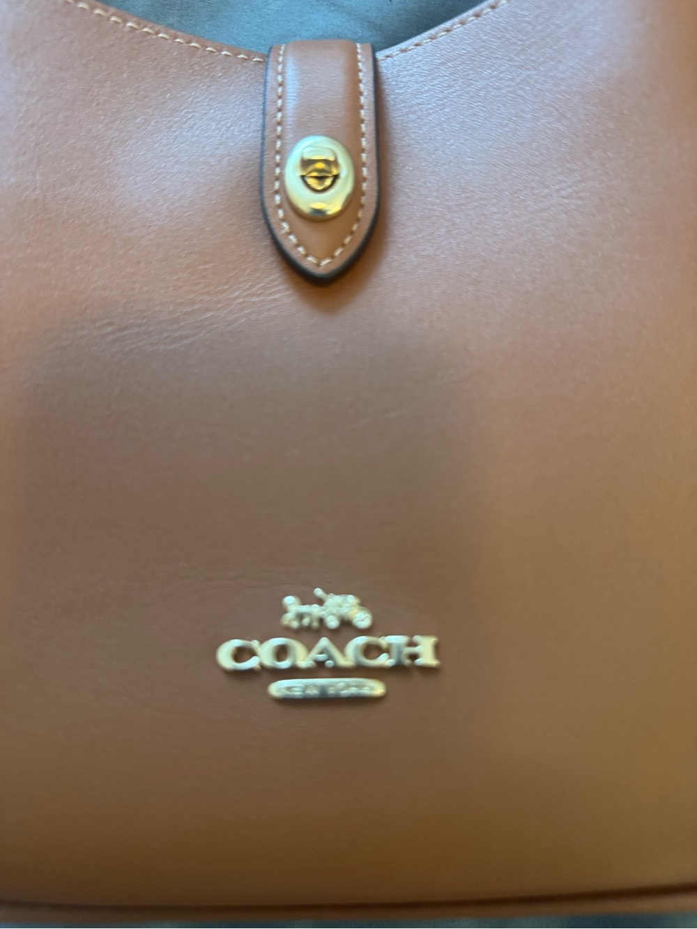 Coach Saddle Brown Leather Crossbody Bag with Gold Hardware - Picture 2 of 7